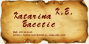 Katarina Bacetić vizit kartica